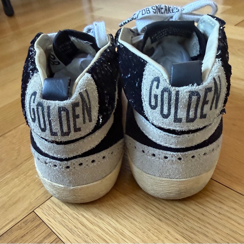 Mid-Star Black Velvet & Silver Glitter Sneaker - Picture 3 of 6